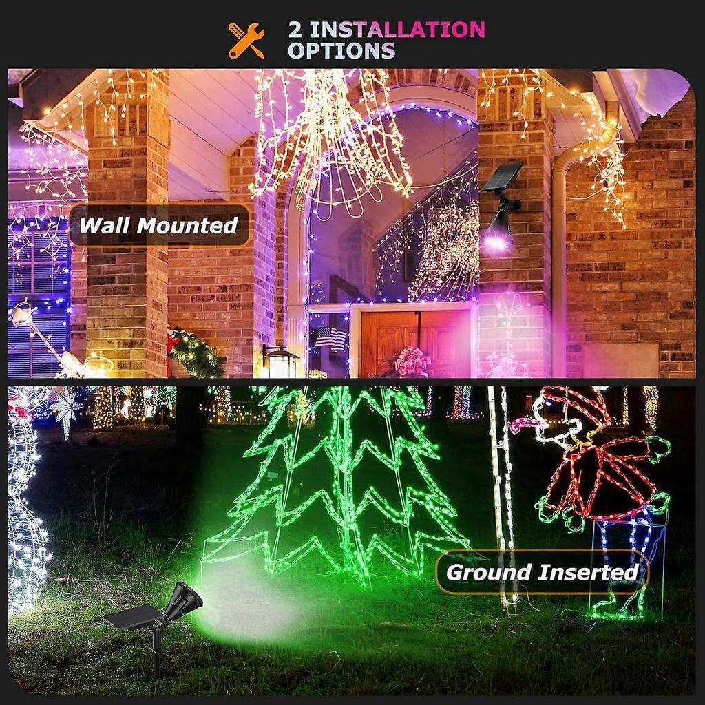 Solar Color Spot Lights Outdoor, 21 LEDs Color Changing Outdoor Lights, IP67