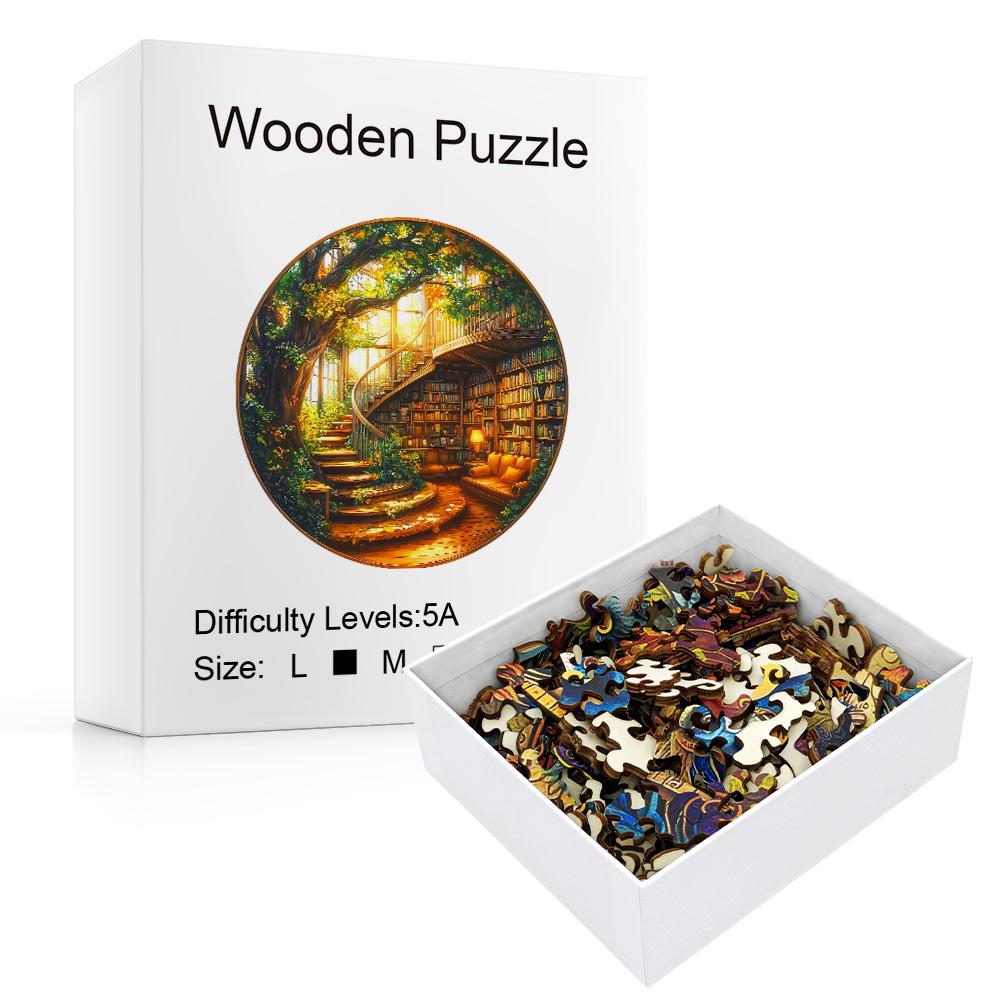 Fantasy Tree Series - Library - Wooden Puzzles Graduation or Birthday Gifts Home Decoration - Adult Puzzles
