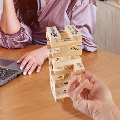 Dating Blocks Tower Set Adults Challenges Stackable Building Blocks Set Block Tower Stacking Game for Couples Date Night