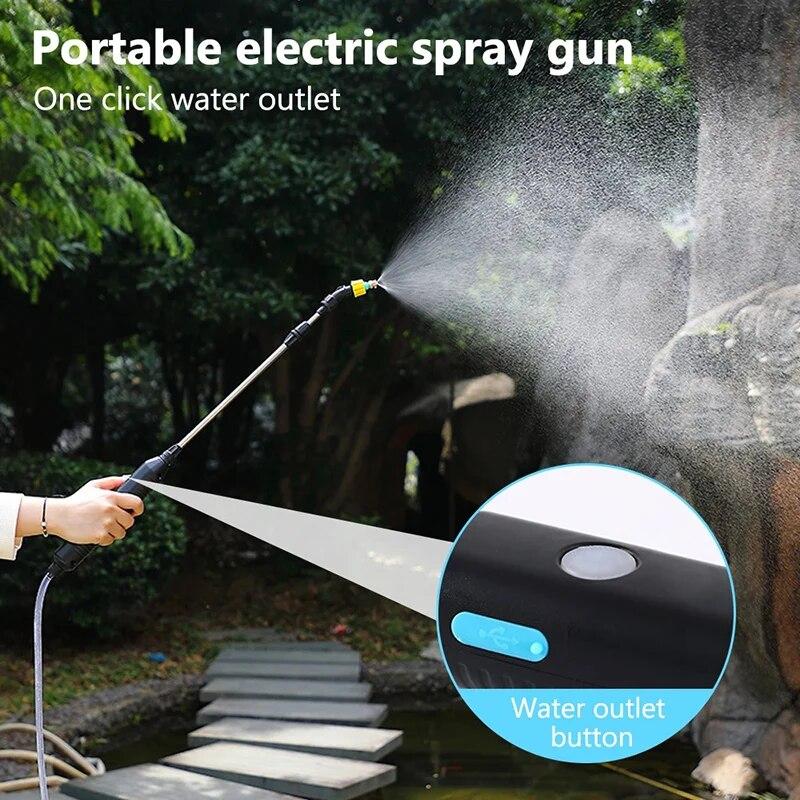 Spruzzatore elettrico per piante, lancia per irrigazione, batteria ricaricabile, spruzzatore da giardino, nebulizzatore per piante, spruzzatore per cortile, prato, erbacce, piante