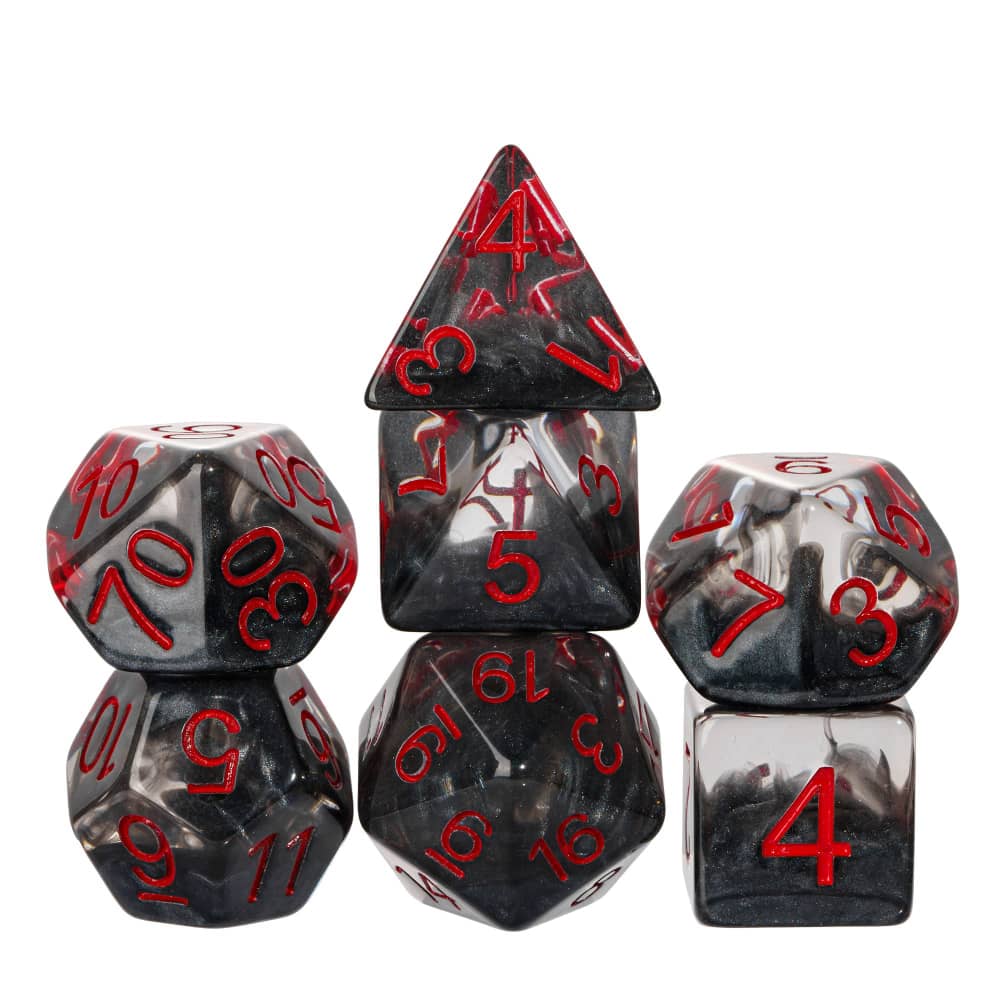 Cusdie Cool Magma DND Dice 7pcs Polyhedral Dice Set for Dungeons & Dragons Role Playing Board Games --Multiple Color Options