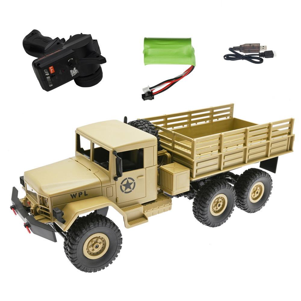 Wpl B16 Six Wheel Drive Climbing Military Truck 2.4G Full Scale Military Card Rc Climbing Remote Control Car Toy Gift