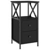 VidaXL Bedside Table Black 34x35.5x70 Cm Engineered Wood 825943