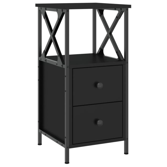 VidaXL Bedside Table Black 34x35.5x70 Cm Engineered Wood 825943
