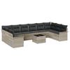 Garden Sofa Set with Cushions and Storage 11 Pcs Grey Poly Rattan