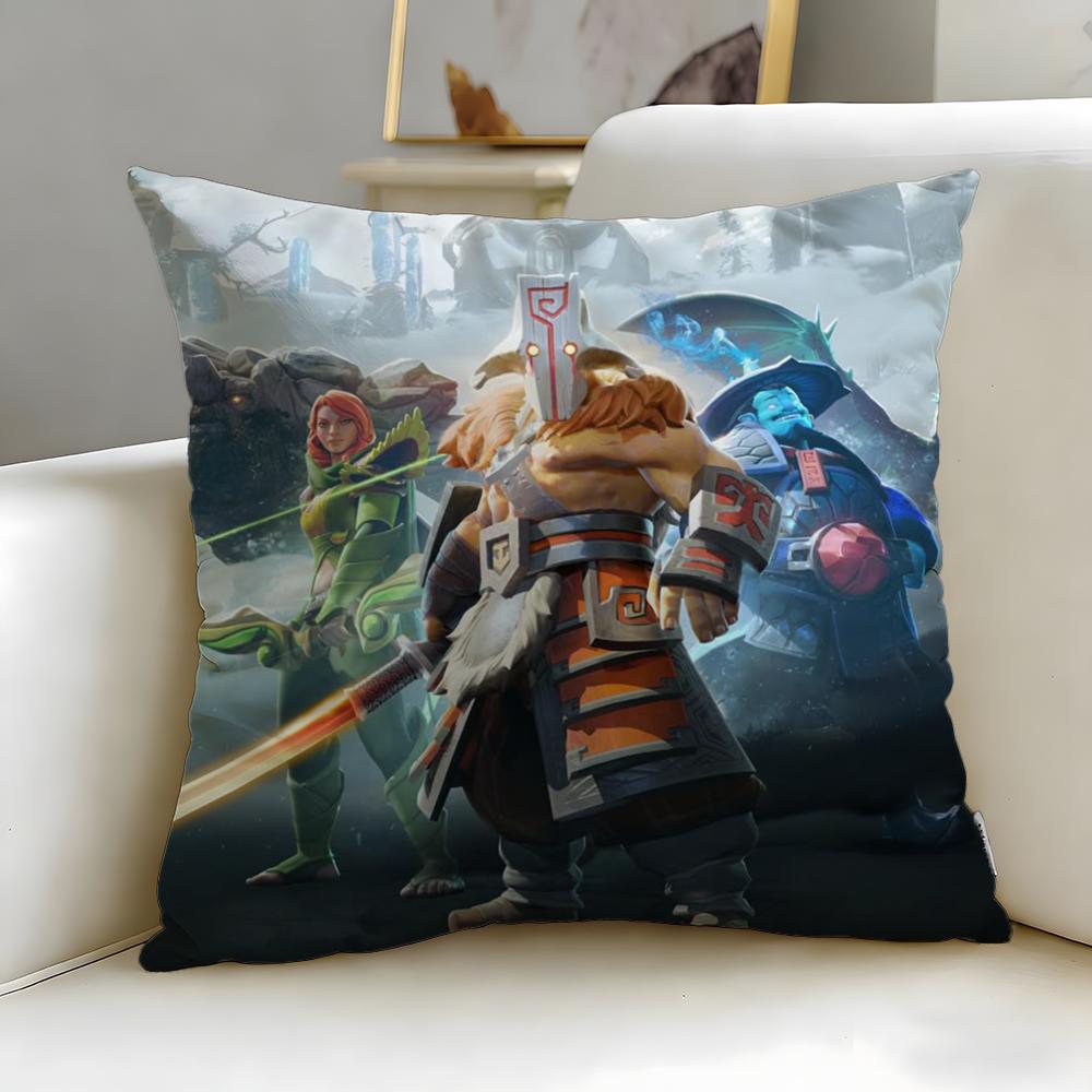 popular game Dota 2 Cushion Cover Soft EasyWash Pillow Case Versatile for Couch Bed Travel and Office