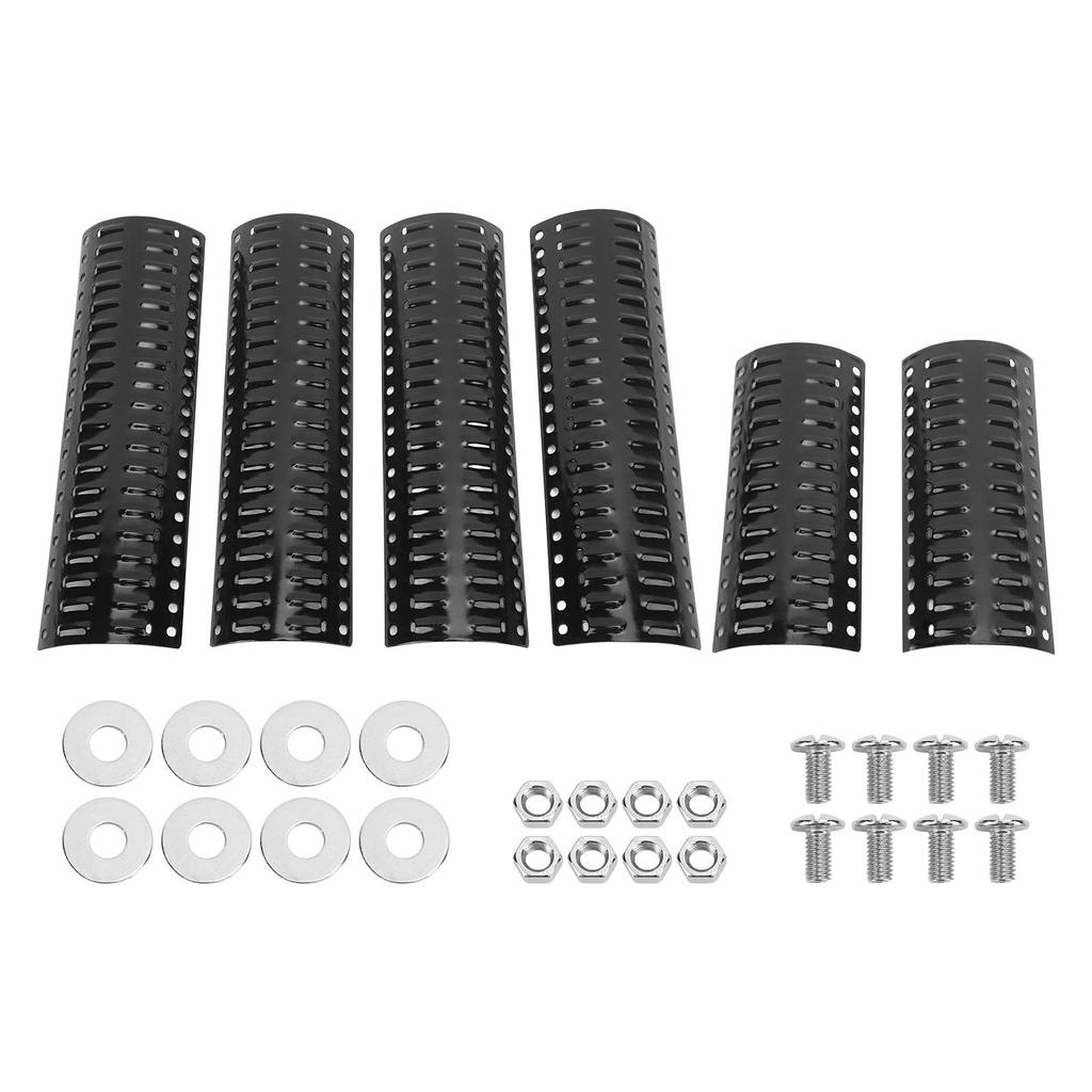 6pcs Replacement Heavy Duty Adjustable Heat Plate Shield Heat Tent Bar Burner Cover Flame Tamer