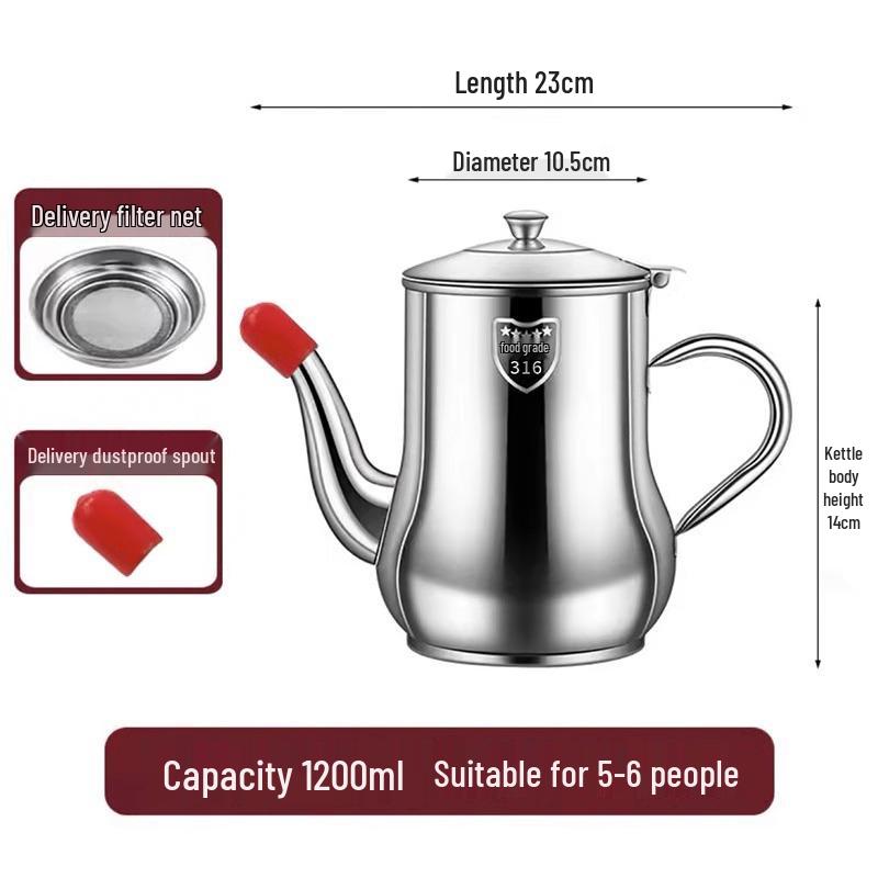 Large Capacity Food Grade Stainless Steel Oil Storage Pot with Kitchen Filter