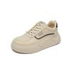 Height-increasing platform white shoes women's 2025 autumn new leather versatile sports shoes student soft-soled casual board shoes