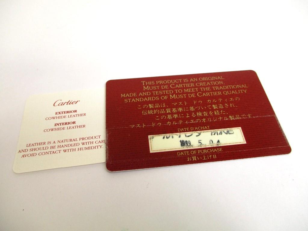 Authentische Cartier Must de Cartier Bordeaux Leder Bifold Lange Geldbörse #a590 Überholt