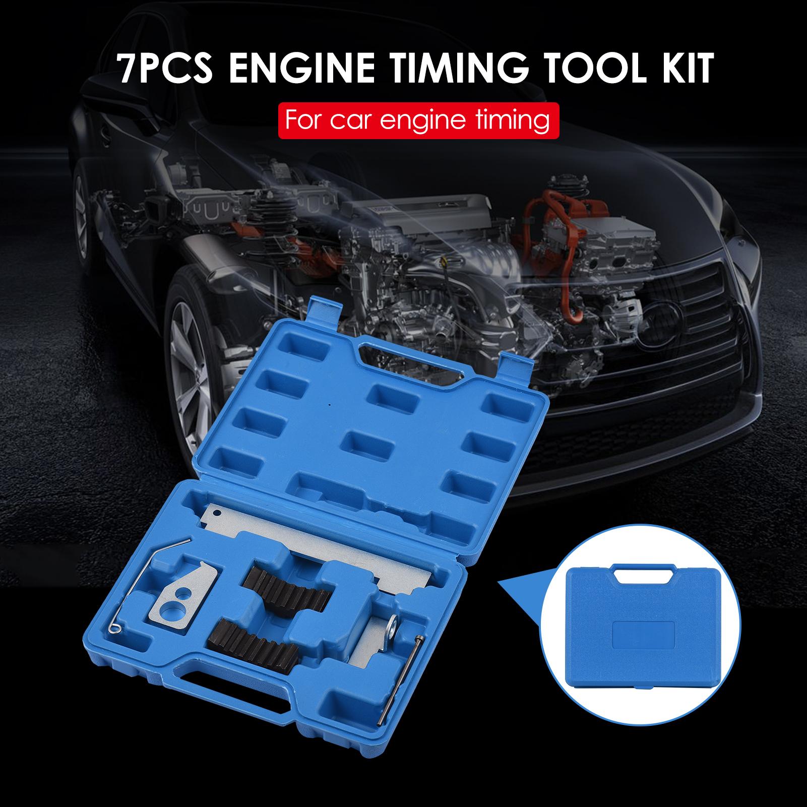 7pcs Engine Timing Tool Kit Car Engine Camshaft Tensioning Locking Alignment Timing Tool Kit Compatible with