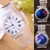 1 PC Jelly Silicone Watch Transparent Belt Skull Casual Women Dress Watch Girls Clock Wristwatches