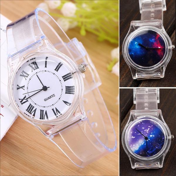 1 PC Jelly Silicone Watch Transparent Belt Skull Casual Women Dress Watch Girls Clock Wristwatches