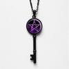 Collier Clé Gothique Pendentif Pentagramme Païen Accessoire de Sorcière Bijoux Rétro Pour Femmes