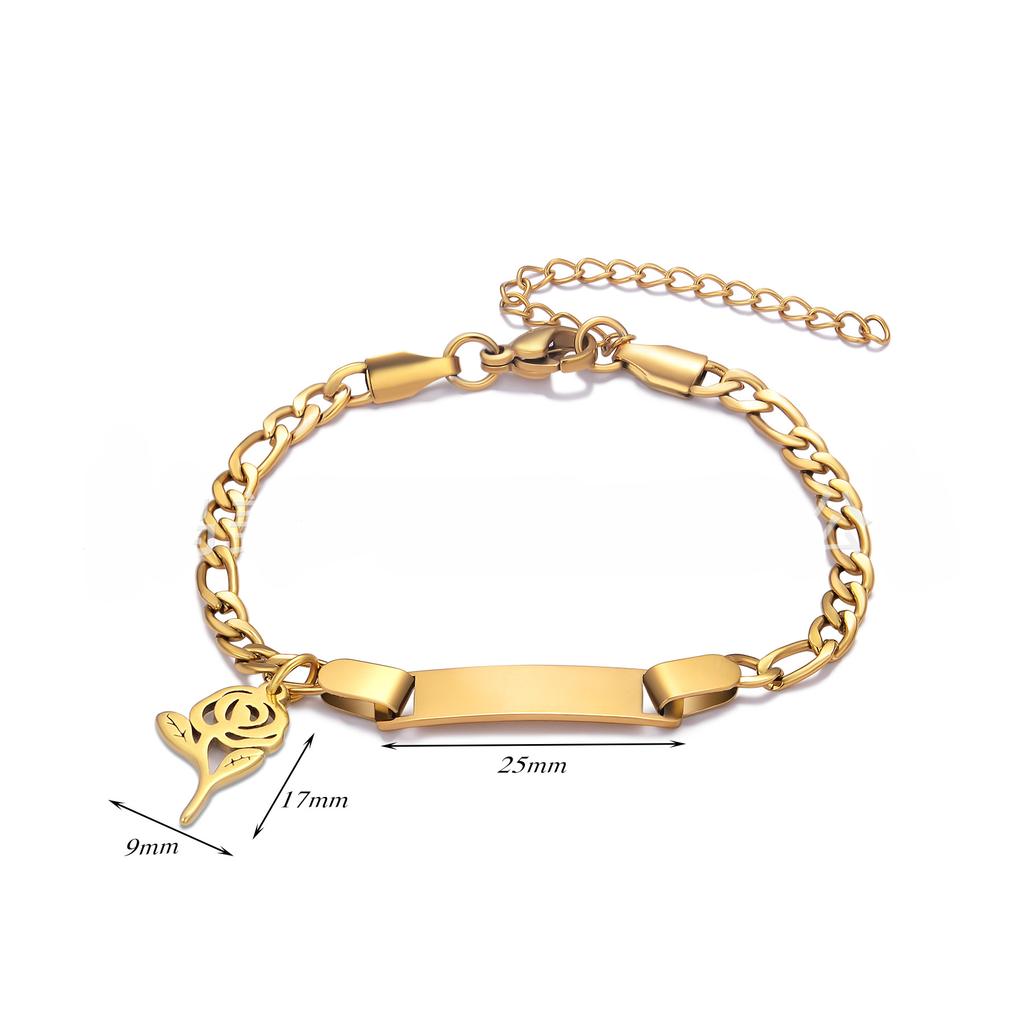 Custom Name Couple Bangle For Women Laser Engraved Letter Words Stainless Steel Figar Link Chain Personalized Bangle