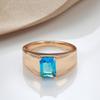 Dámský prsten Kinel Blue Square Zirkon Rose Gold Barva