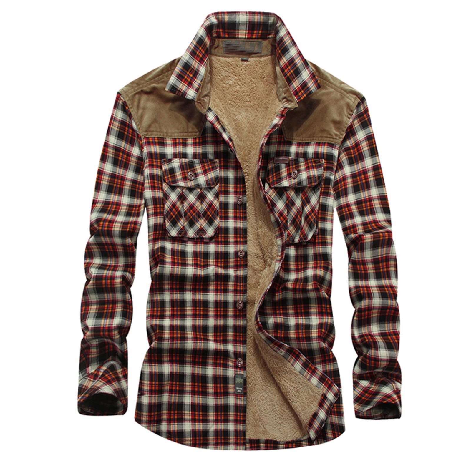 

Мужская повседневная модная клетчатая печать, свободная рубашка с лацканами и длинными рукавами, топы, блузка XXL красный