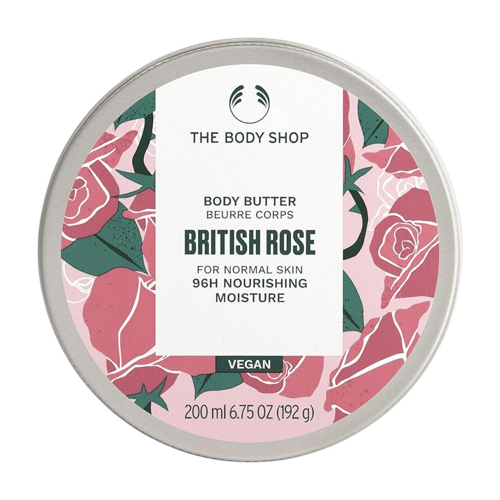 The Body Shop British Rose Body Butter 200 ml Long-Lasting Deep Moisture Non-Greasy Cream For Soft Smooth Normal Skin
