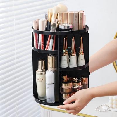 Cutie de Depozitare Cosmetice Rotativă Transparentă Organizator de Birou Suport Cosmetic de Blat Raft cu Capacitate Mare Suport pentru Bijuterii