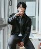 GCLIP Vintage Leather Semi-Crop Blouson Jacket 2 Colors