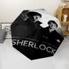 Sherlock Holmes Thema Automatischer Regenschirm, Leicht & Tragbar, 8 Speichen, Perfekt für Reisen im Freien, Geburtstage, Weihnachten, Geschenke.