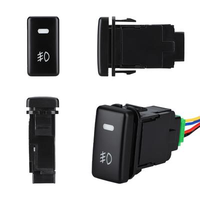 Car LED Power On Off Rear Fog Light Switch Button With Cable For Car Accessories