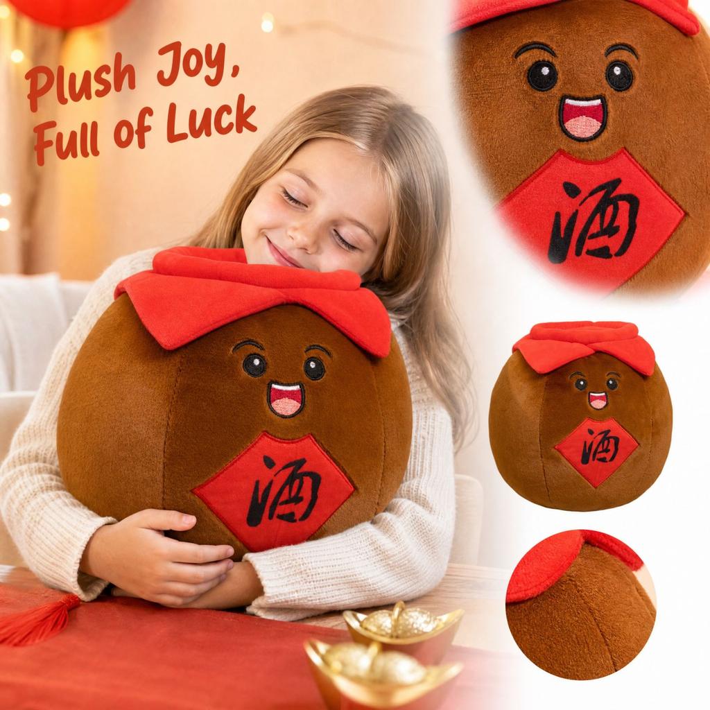 Wine Jar Plush Toy, Novelty Stuffed Doll Gift