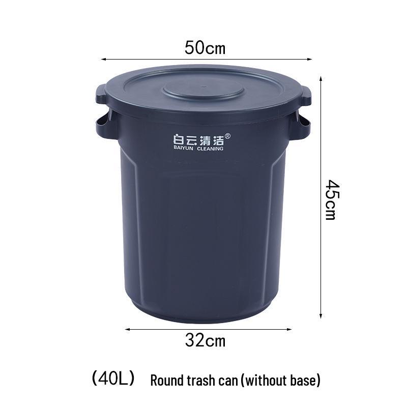 Large Round Wheeled Trash Can with Lid for Outdoor or Kitchen Use