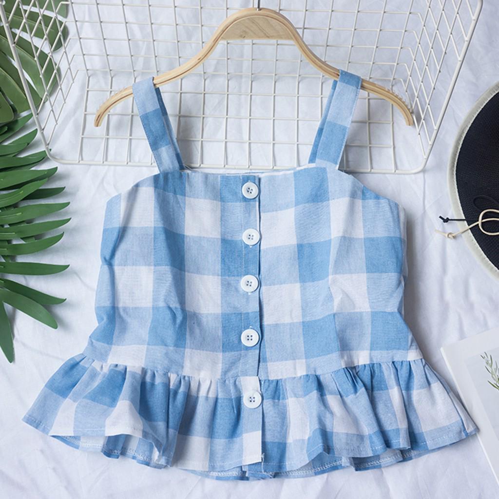 

Женщины Мода Клетчатый без рукавов Camisole Edge Пуговица Жилет Топы Блузка