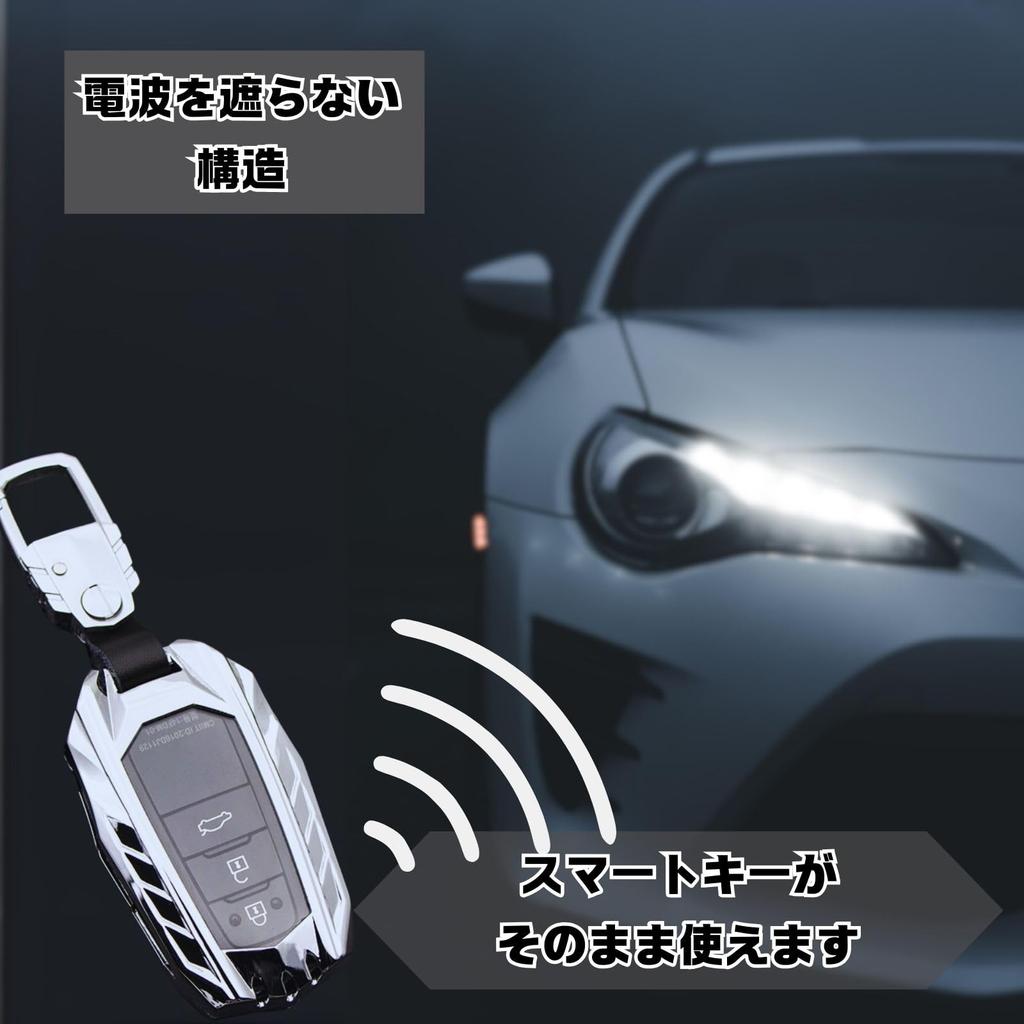 Etui na inteligentny kluczyk ze stopu cynku z wyściółką skórzaną i okienkiem dla Toyota Prius i Crown odporne na uderzenia (Tytan)