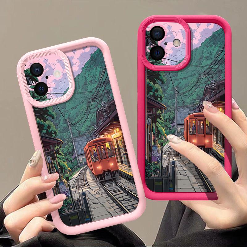 Para iPhone 13 Funda Diseño de Tren Marino de Anime Cubierta Suave de TPU Silicona Para iPhone 14 15 Pro Max 12 11 16e Funda iPhone 16 Pro Max