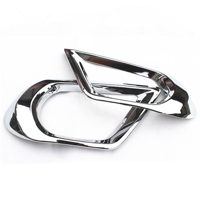For Subaru Forester SJ 2014 2015 2016 Chrome Front Fog Light Lamp Bumper Foglight Cover Trim Frame Car Styling Molding
