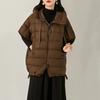 Schinteon Women Down Irregular Vest with Hood Sleeveless Jacket Solid Fashionable Autumn Winter