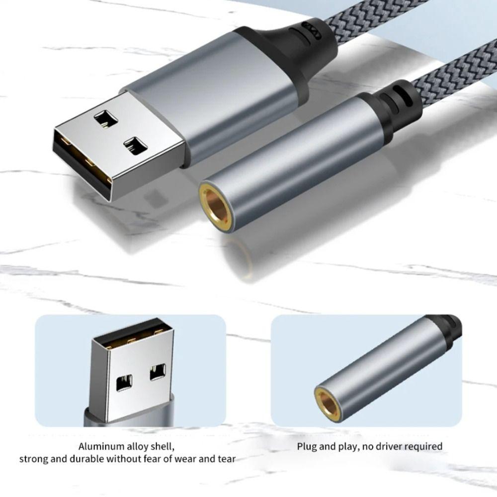 Audio Headphone Adapter USB To 3.5mm Wired Headset Converter Earphone Adapter  For Headphones/Phone