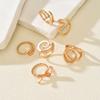 Geometric ring European and American jewelry women's irregular line hollow design ins stacked ring set
