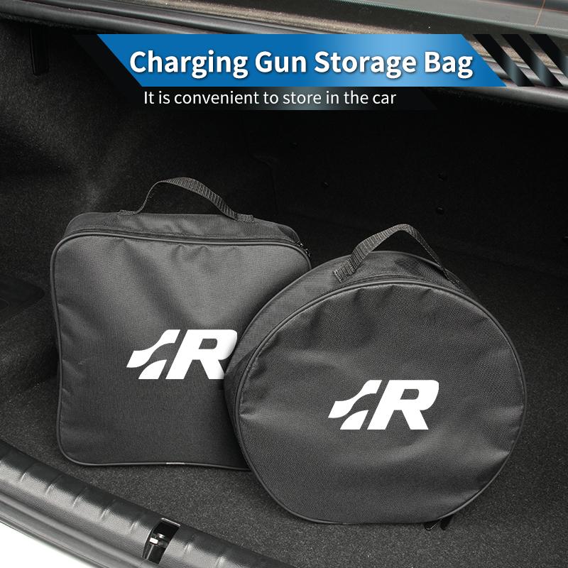 Car Charging Gun Bag Oxford Cloth Gun Cables Storage Box Auto Accessories For Volkswagen VW Jetta Beetle Golf Passat Polo Tiguan zf4