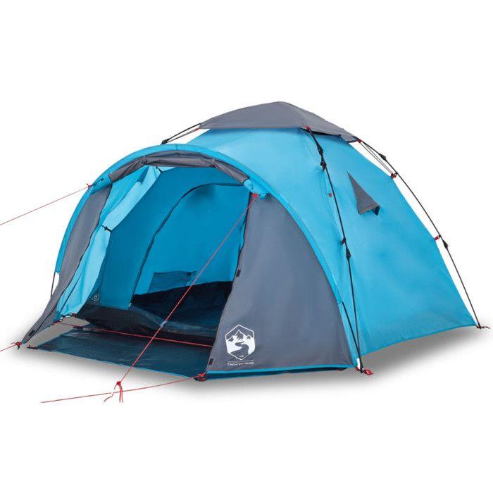 Tente de camping - vidaXL - 3 personnes - Imperméable - Système de dégagement rapide - Bleu