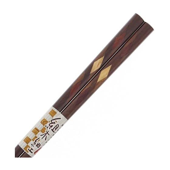 Chopsticks, Yosegi-zaiku, Kinpo, Wooden (Natural Wood), Pointed Tip, 23cm