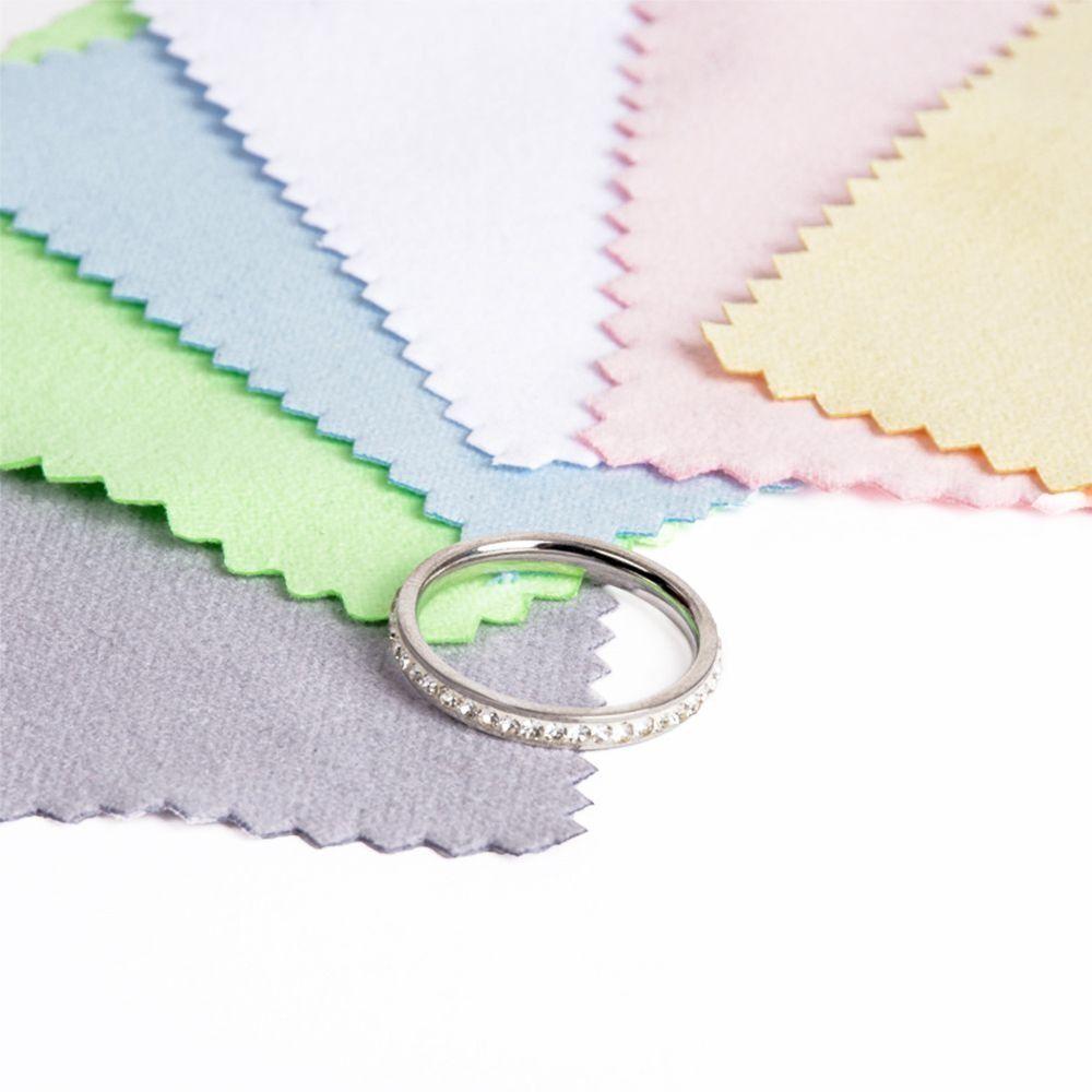 50Pcs Soft Fabric Jewelry Cleaning Cloth 8x8cm Cleaning Polishing Cloth Jewelry Maintenance