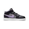 Air Jordan 1 Mid ALT SE PS Houndstooth Kids Sneakers Black White Metallic-Silver DO2493-015