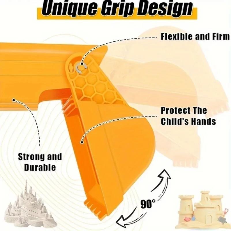 1Pc2Pcs Pro Sand  Snow Shovel - Vibrant Orange Beach Digging Tool For Kidsadults Heavy-Duty Plastic Snow Toy