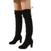 New European and American large-size knee boots suede thick-heeled high-heeled boots fashionable women's boots