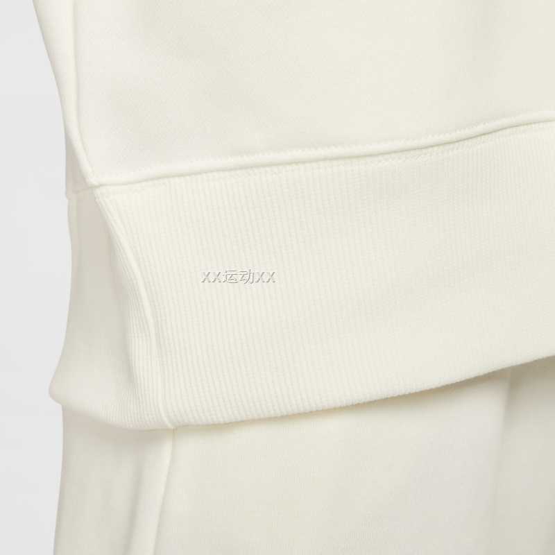 Nike FW24 PHNX FLC OS Long Crew Fleece Series Comfortable Knitted Round Neck Pullover Sweatshirt Women Sweatshirt Off-White FZ4271133