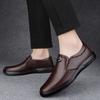 Men's shoes 2025 summer new men's daily outdoor waterproof casual leather shoes middle-aged one-pedal soft-soled dad shoes