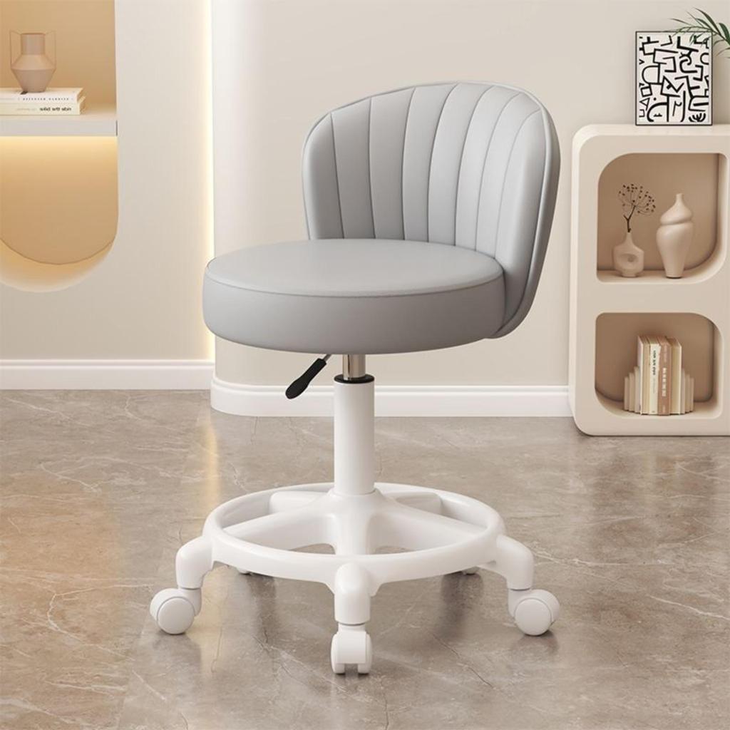 Ergonomická nastavitelná kosmetická stolička | Na kolečkách, Čalouněná, Židle se opěrkou zad,