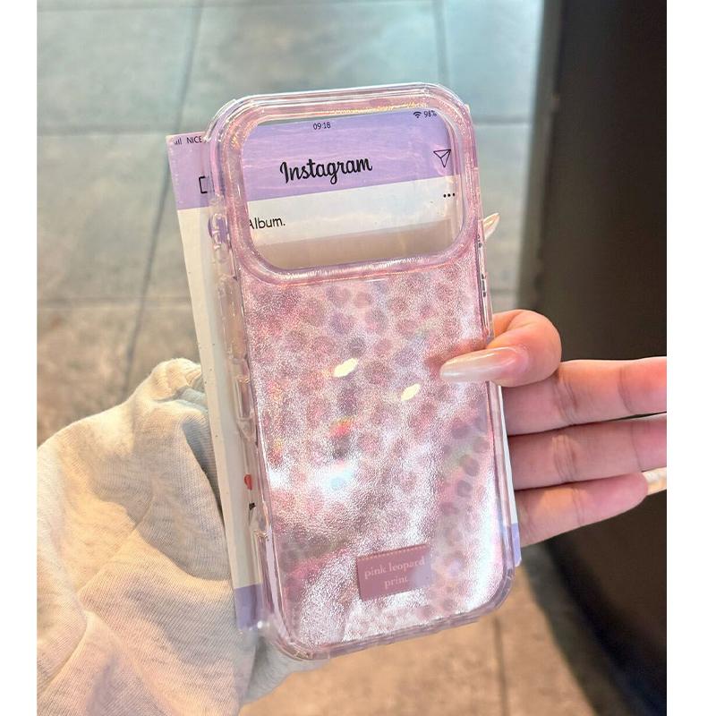 New Trendy Cute Pink Purple Leopard Prints Phone Case For iPhone17 16 15 14 13 12 11 Pro Max 78Plus XS XR SE Silicone Soft Cover