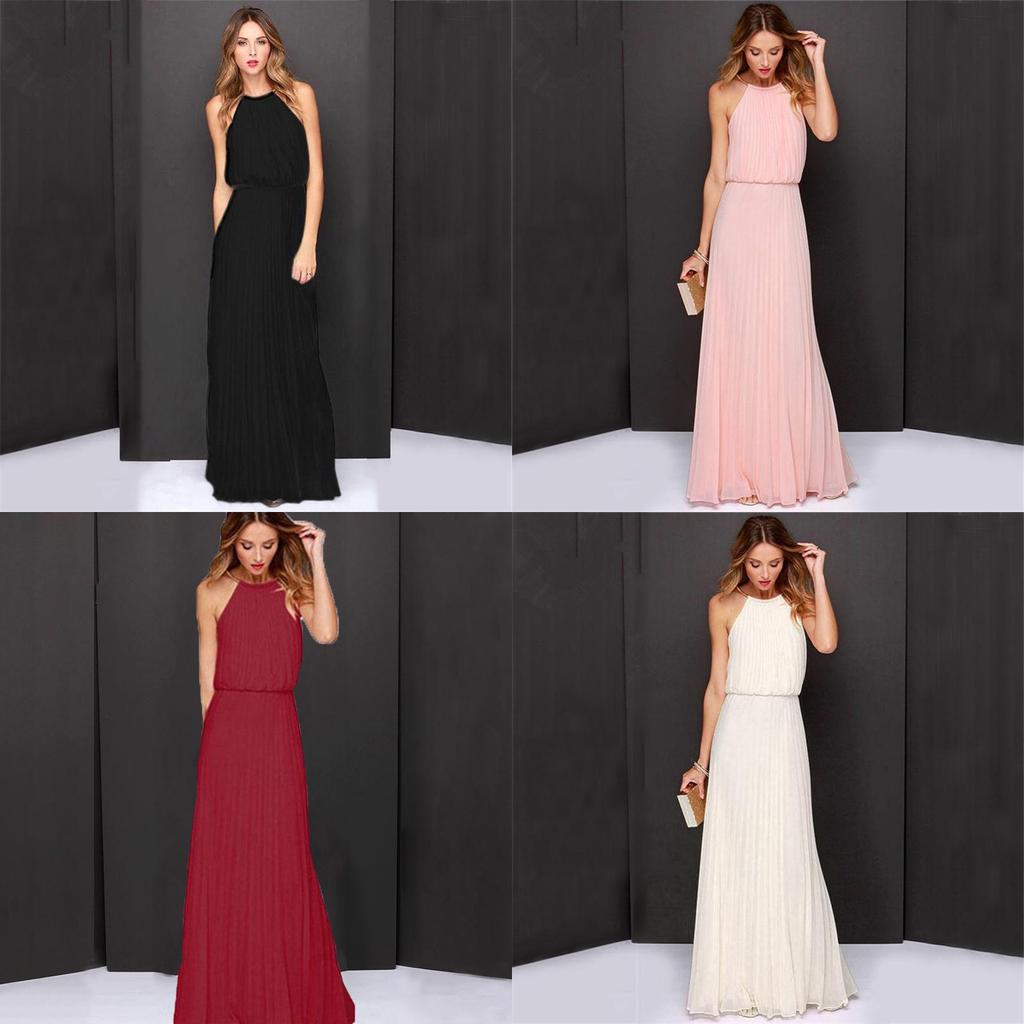 Elegant Women Halter Long Maxi Dress Perfect For Weddings And Beach Holidays