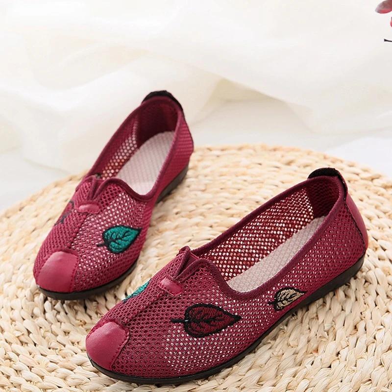 Women's Printed Shoe Upper Fishing Shoes Canvas Flat Mesh Breathable Comfortable Fashionable and Casual Board Shoes