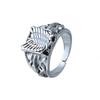 Anime Attack On Titan Wings of Liberty Enamel Ring for Women Men Rose Sword Flag Finger Metal Rings Fans Cosplay Party Jewelry