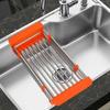 Kitchen Stainless Steel Adjustable Sink Dish Drainers Drain Basket Home Organizer Telescopic Sink Storage Rack Dish Drying Racks
